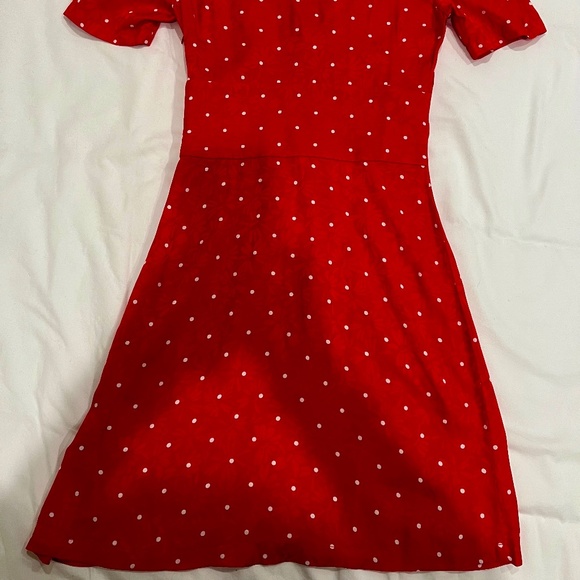 Maje Ripia Twist-front Polka-dot Floral-jacquard Mini Dress 34 - Picture 5 of 6